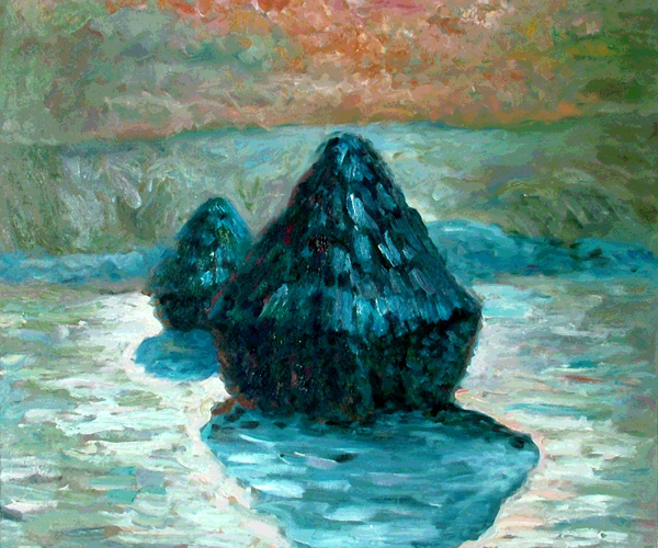 Grain Stack, Snow Effect (Morning) by Claude Monet